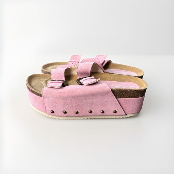 Intentionally Blank Cooper 2 Platform Sandal Size 41 Pink Suede Footbed 10.5 - Picture 1 of 7